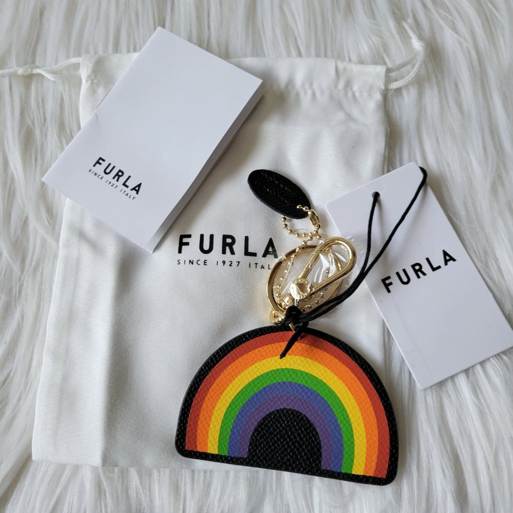 Furla Rainbow Leather Keychain